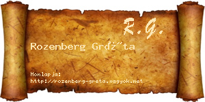 Rozenberg Gréta névjegykártya